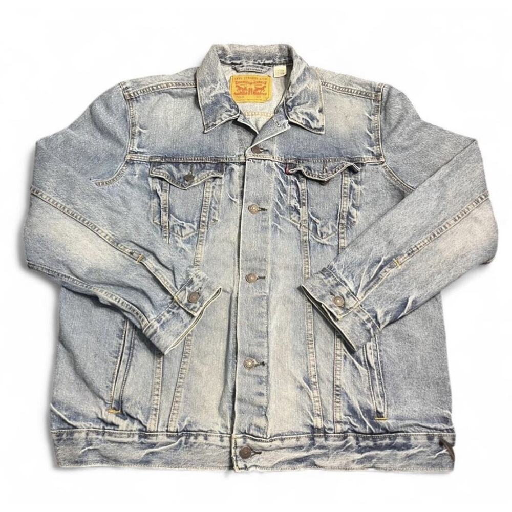 Levi’s Denim Trucker Button Up Jacket Size 2XL Blue Light Wash 72334